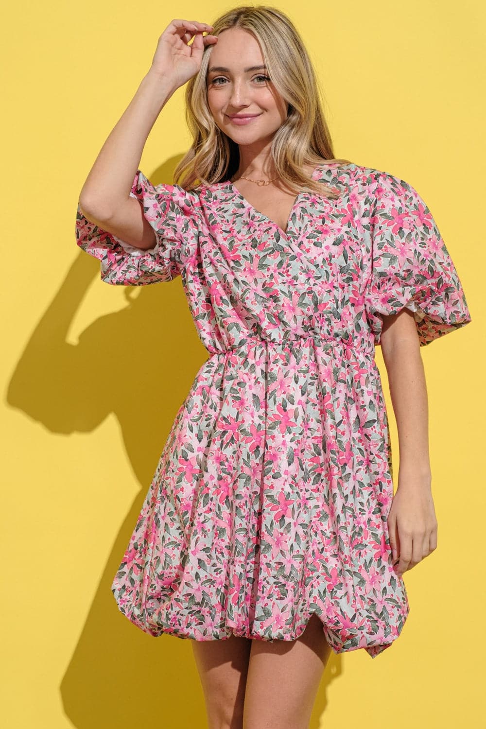 And The Why Floral Puff Sleeve Dress for Effortless Elegance