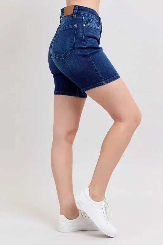 Judy Blue High Waist V-Front Bermuda Coco’s Tee Boutique