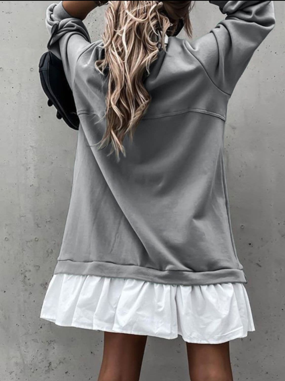 Chic Long Sleeve Ruffled Dress