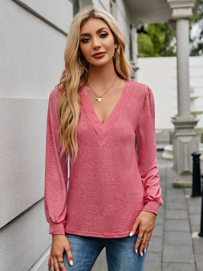 V-Neck Long Sleeve T-Shirt.