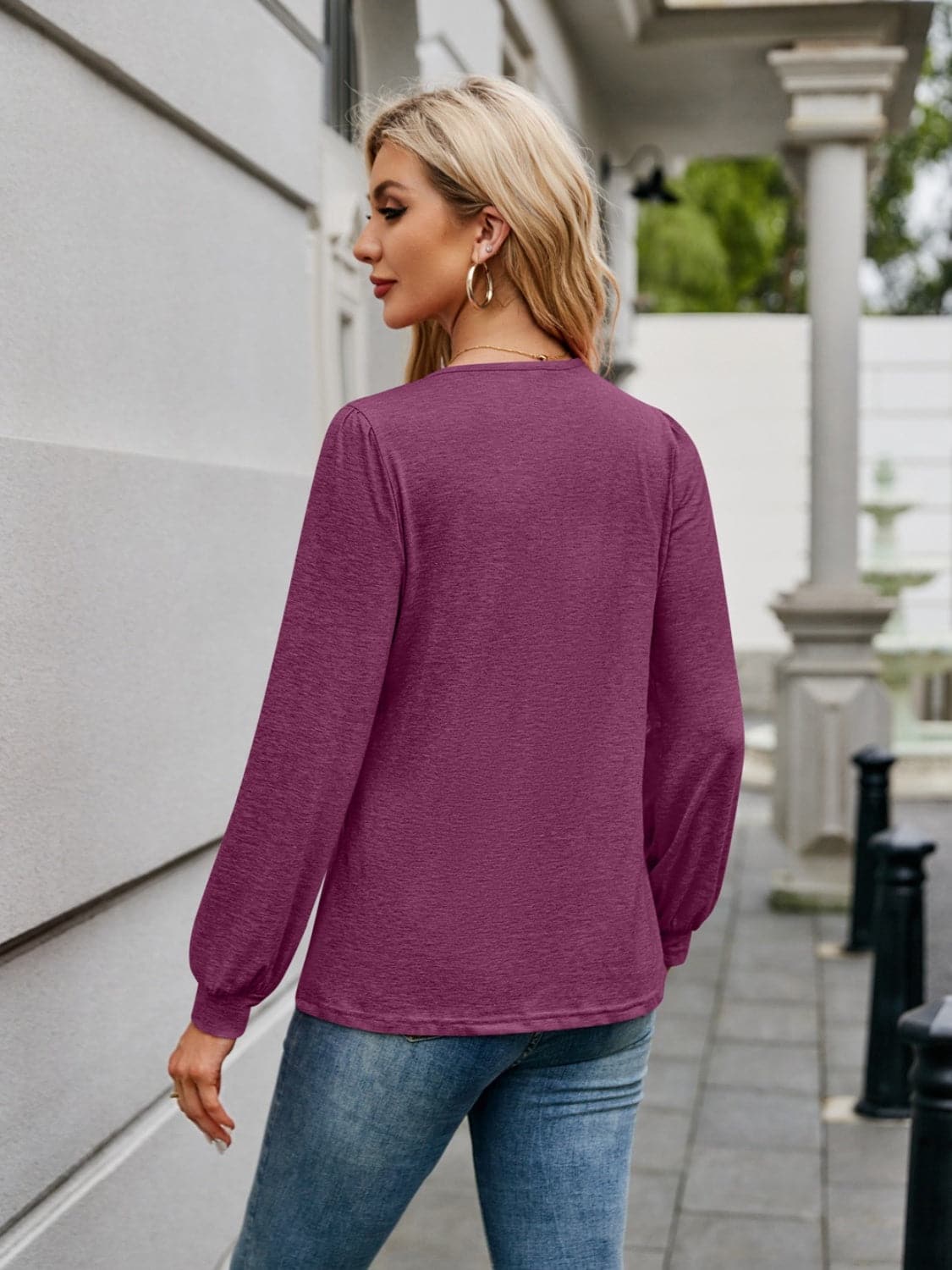 V-Neck Long Sleeve T-Shirt.