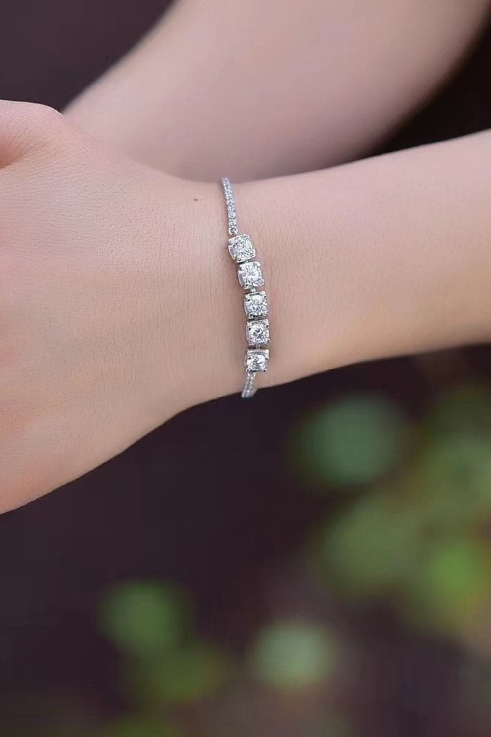 5 Carat Moissanite Lobster Clasp Bracelet.