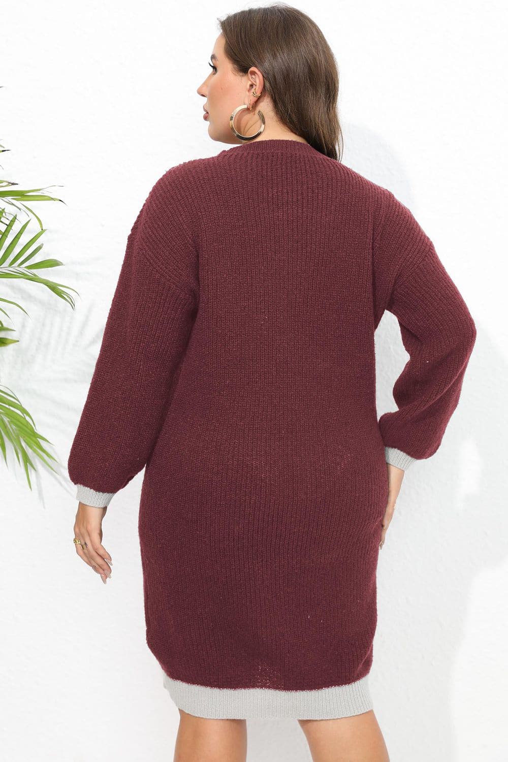 Plus Size Long Sleeve Sweater Dress.