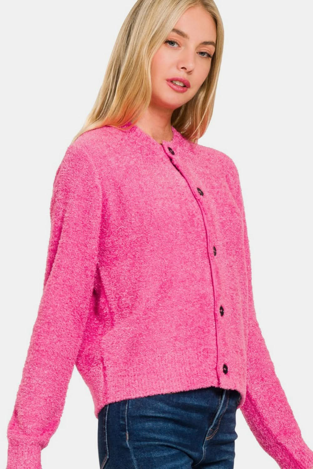 Zenana cozy button-down cardigan