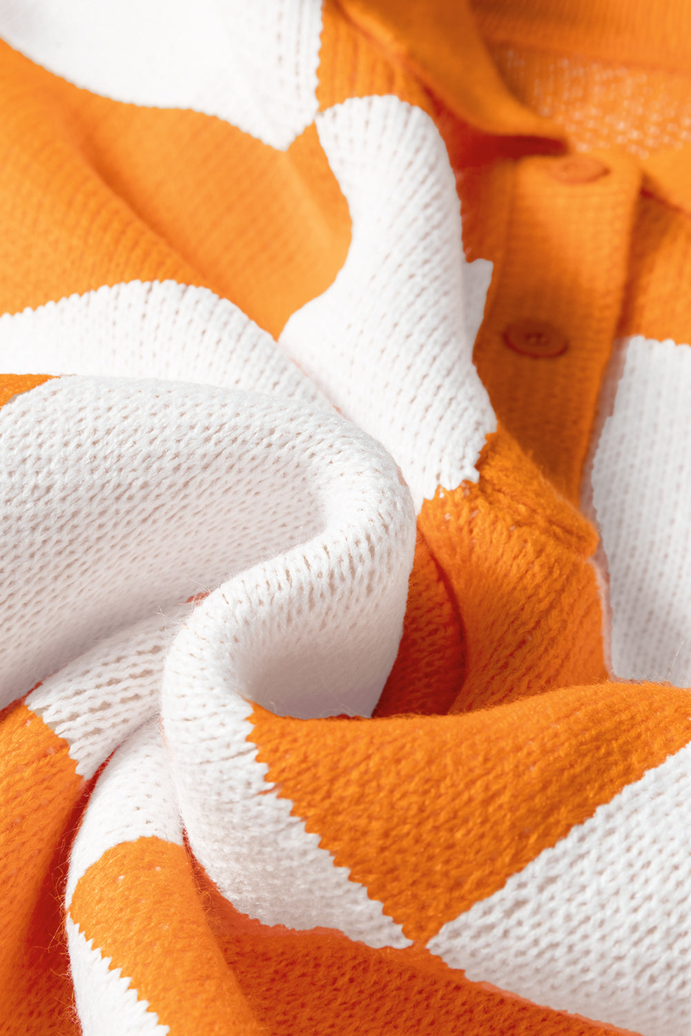 Grapefruit Orange Checkered Polo Collar Loose Sweater Dear-Lover Dropshipping