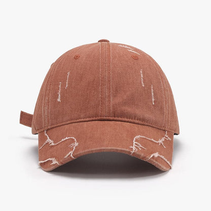 Raw Hem Adjustable Cap.