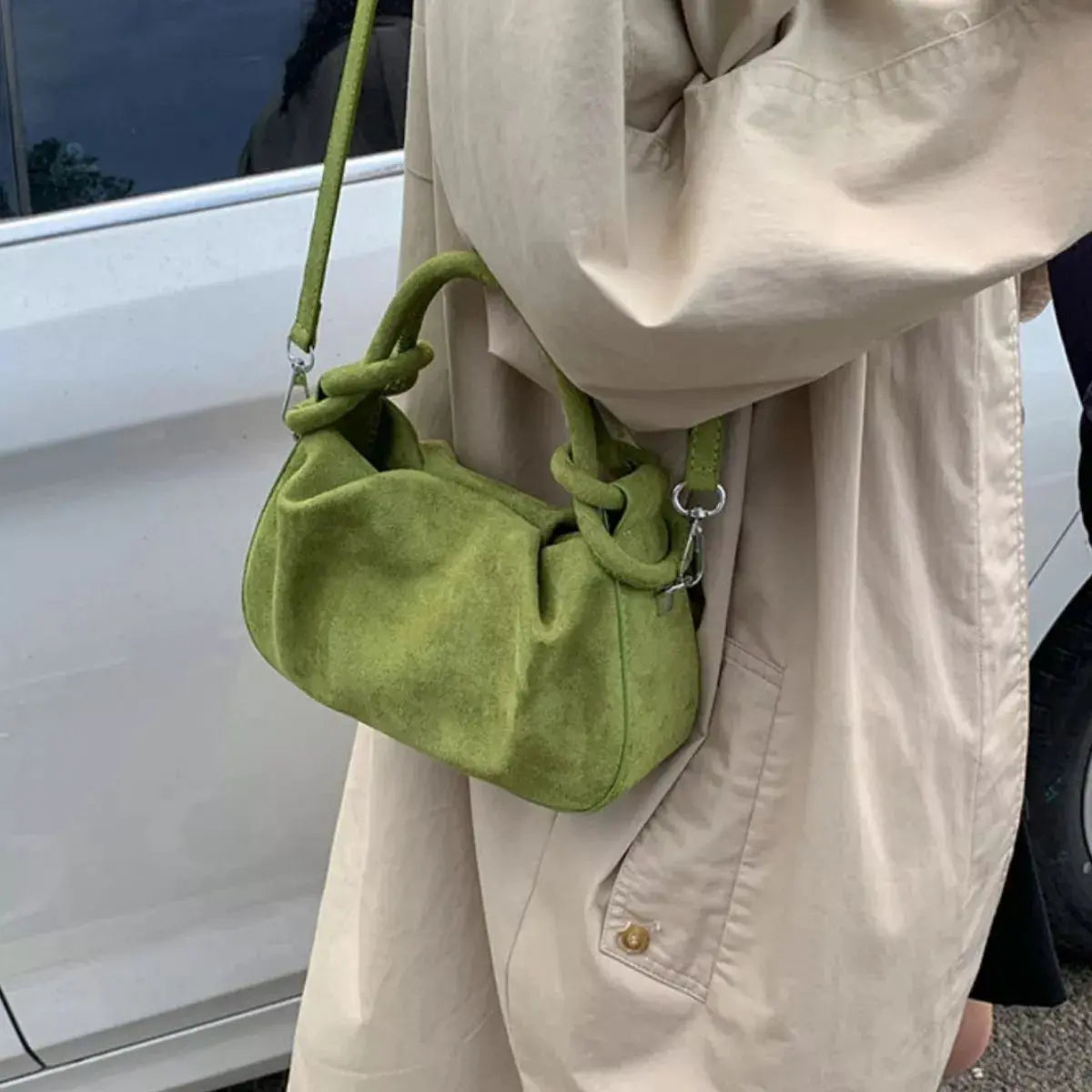 Suede Mini Crossbody Bag with Adjustable Strap Simply Love