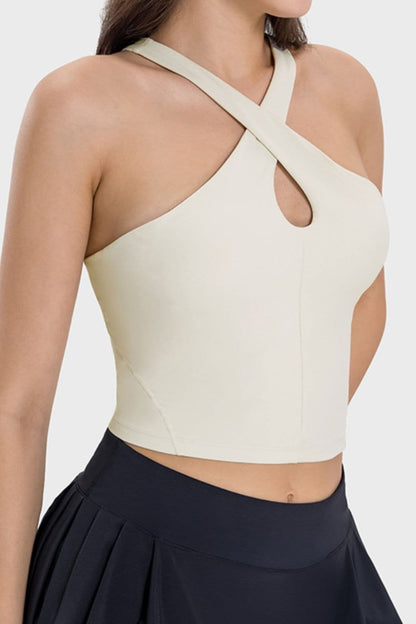 Crisscross Grecian Neck Active Cami.