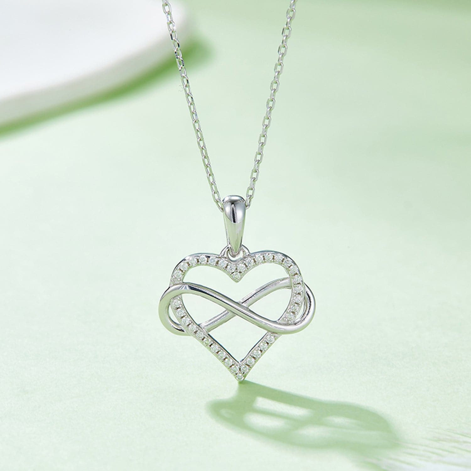 Moissanite 925 Sterling Silver Heart Shape Necklace.