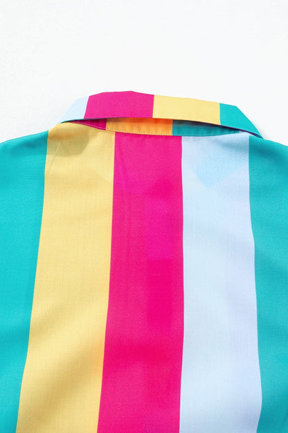 Color Block Half Sleeve Mini Dress.