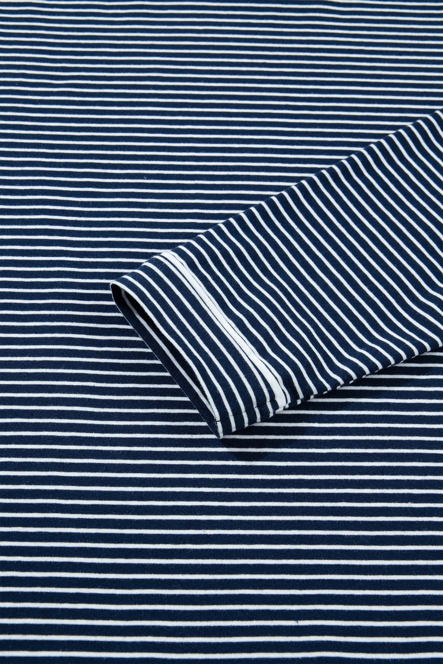 Blue Stripe Drop Shoulder Long Sleeve Tee And Buttoned Shorts Lounge Set 2pcs Dear-Lover Dropshipping