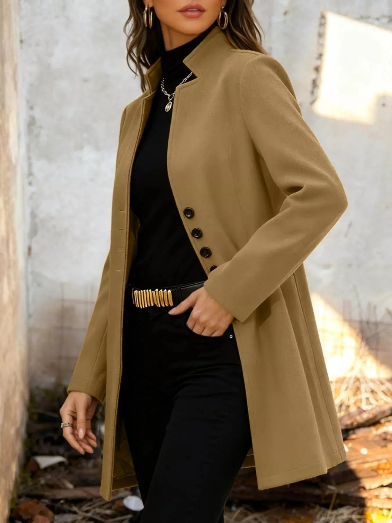 Button-Down Longline Outerwear Simply Love