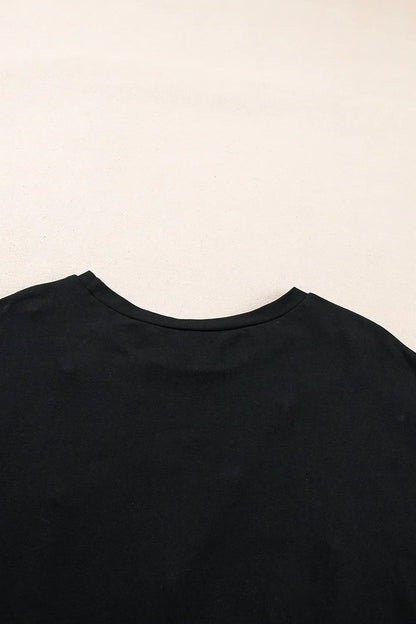 Pearl Beaded Round Neck Half Sleeve T Shirt