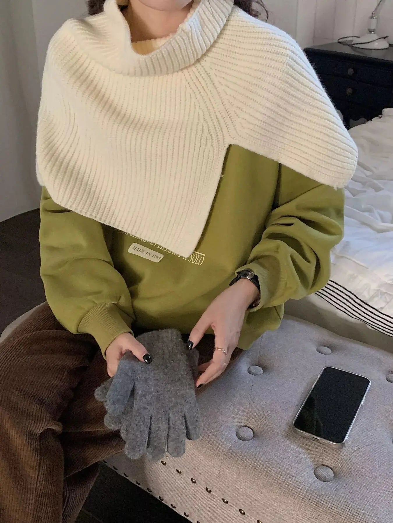 Chunky Knit Slit Scarf Simply Love