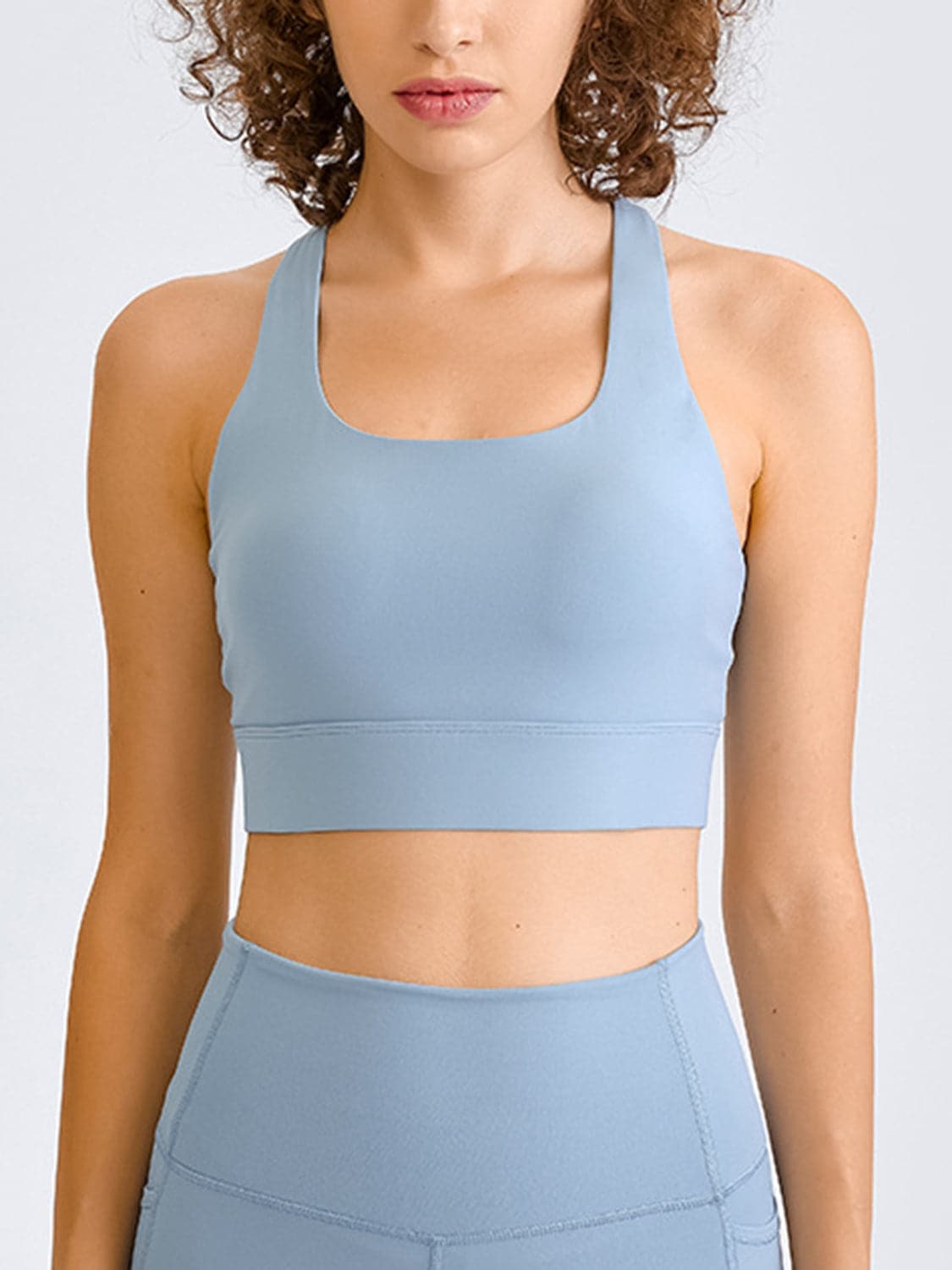 Double Take Square Neck Racerback Cropped Tank.