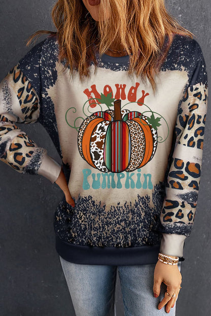 Pumpkin Graphic Long Sleeve Sweatshirt.