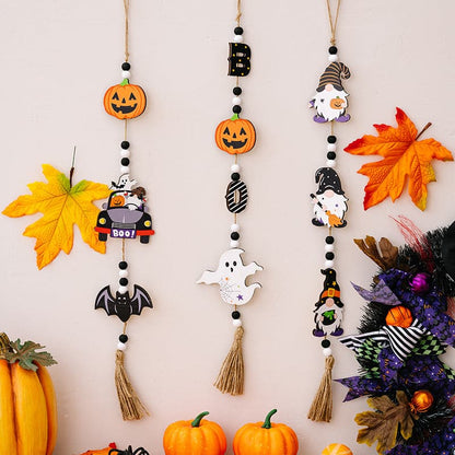 Charming wooden Halloween decorations - set of three hanging elements