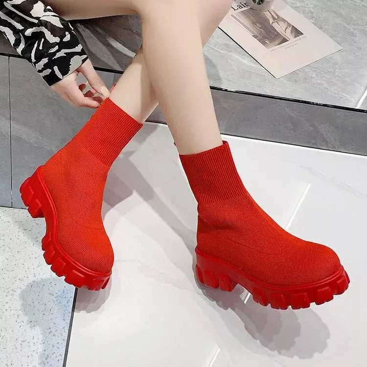 Round Toe Block Heels Boots Simply Love