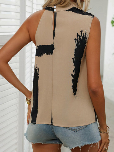 Cowl Neck Sleeveless Blouse.