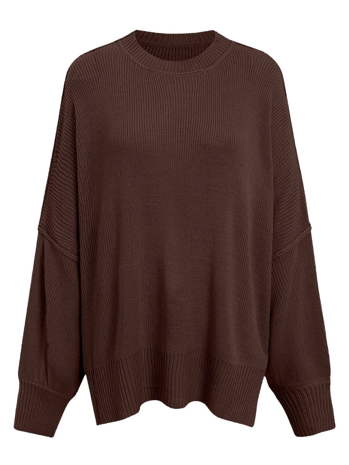 Cozy chic long sleeve sweater with side slits