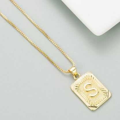 Golden Glow Initial Necklace - Letter Talia Collection