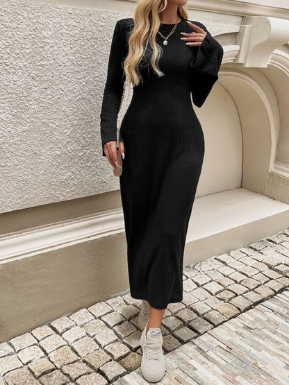 Chic sheer long sleeve midi dress