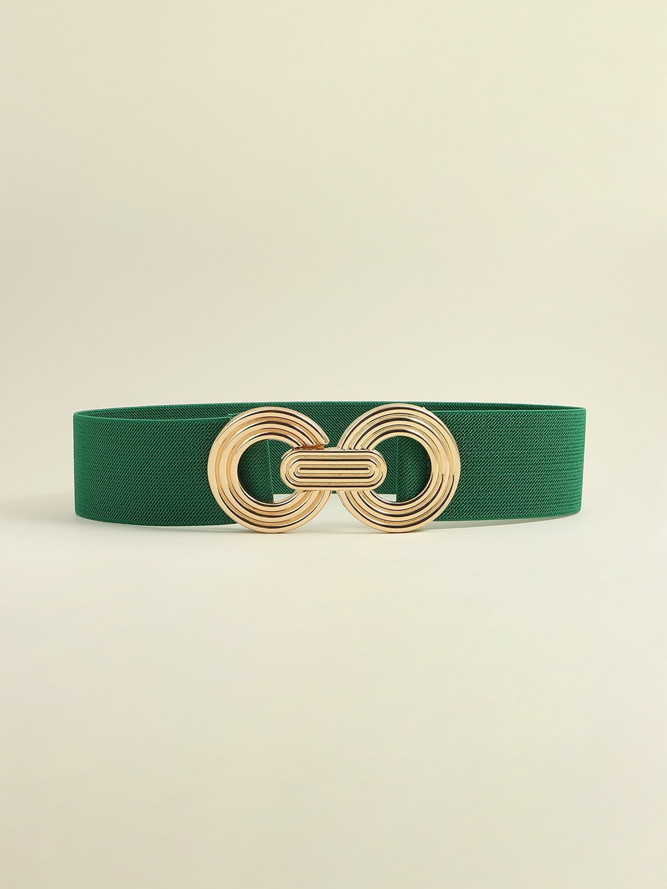 Geometric Buckle Elastic Wide Belt.