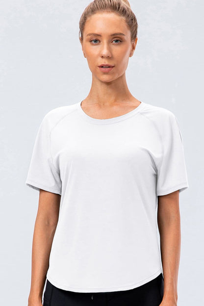 Round Neck Raglan Sleeve Active Tee.