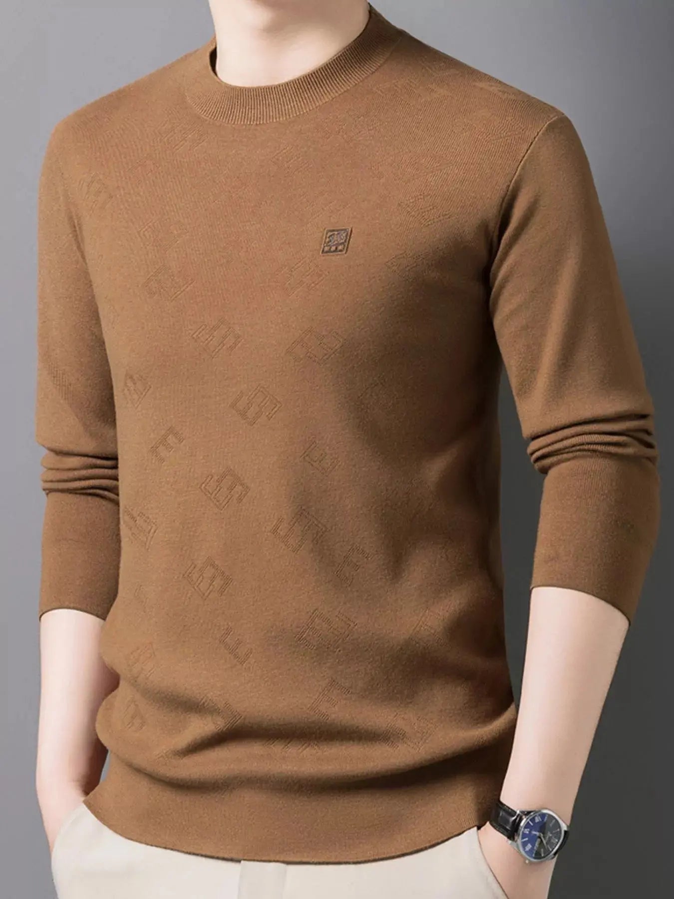 Men's Plus Size Round Neck Slim Fit Knit Top Simply Love