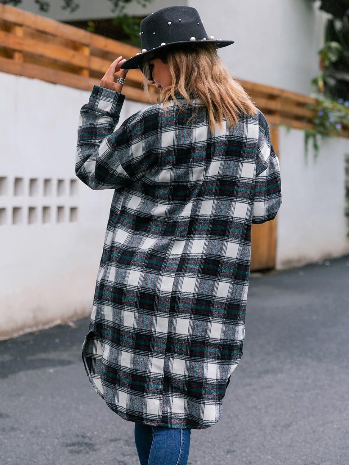 Plaid Button Up Long Sleeve Shacket.