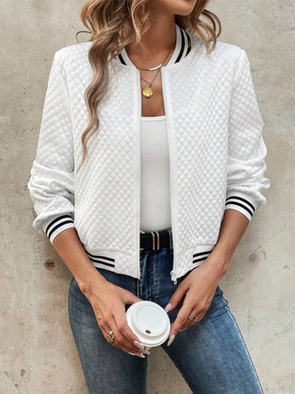 Chic zip-up long sleeve jacket