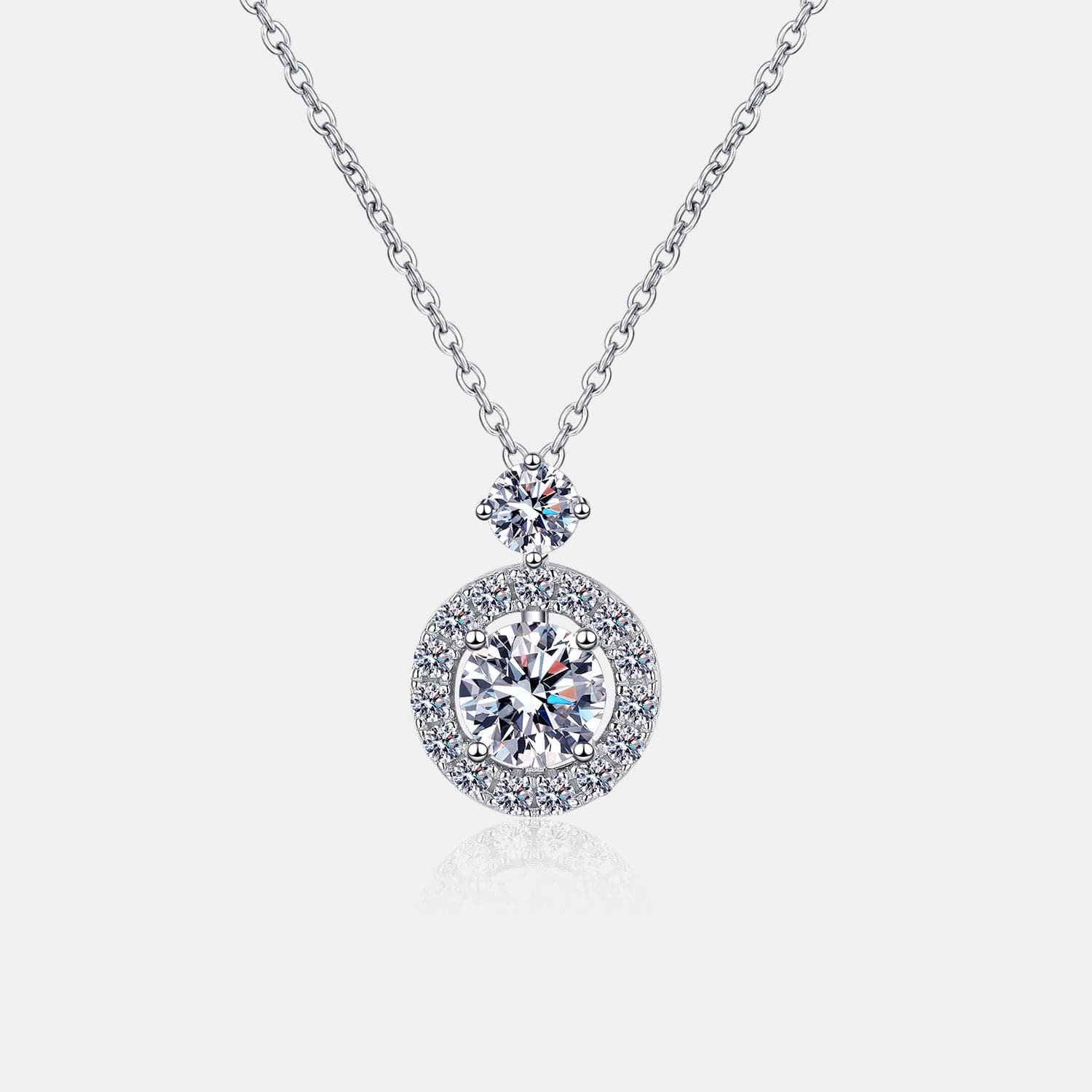 1 Carat Moissanite 925 Sterling Silver Necklace.