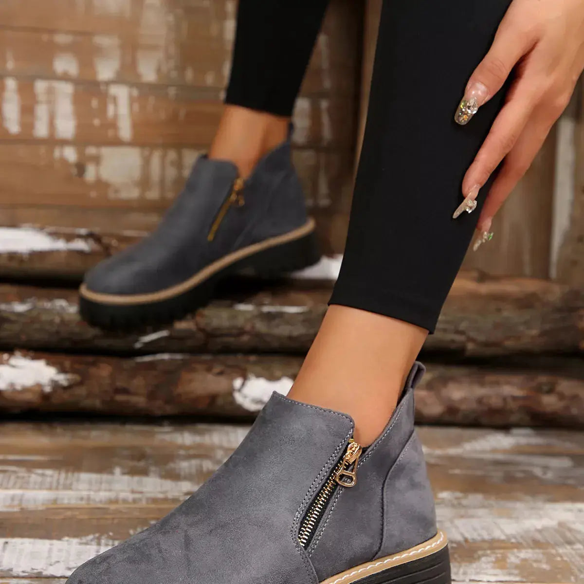 Side Zip Ankle Boots Simply Love