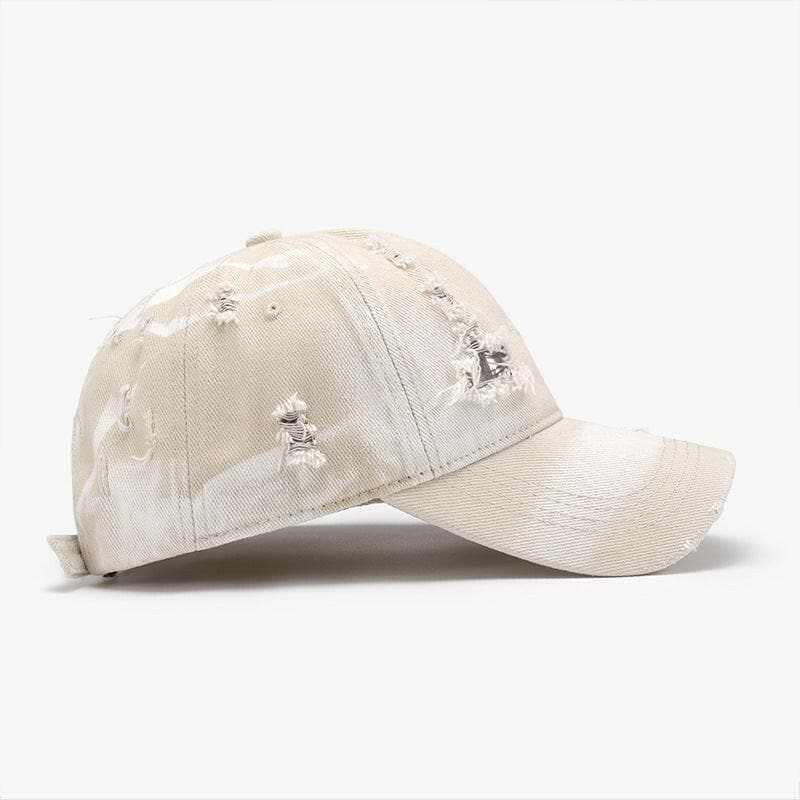 Distressed Adjustable Cotton Baseball Cap.