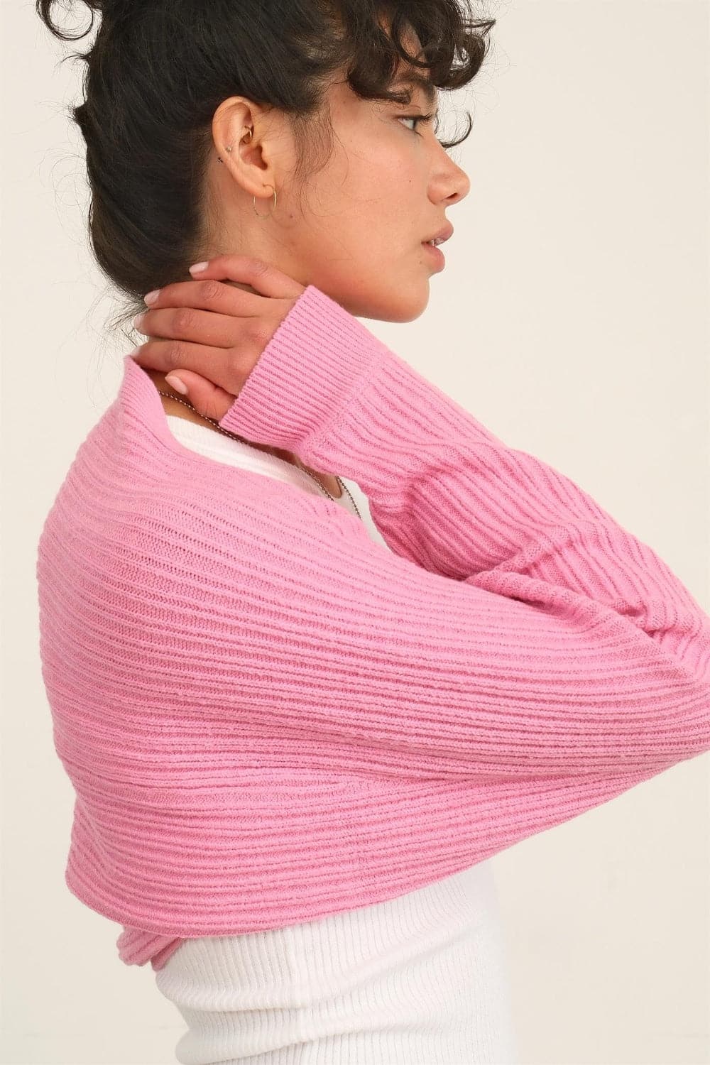 HYFVE Ribbed Knit Bolero Cardigan.