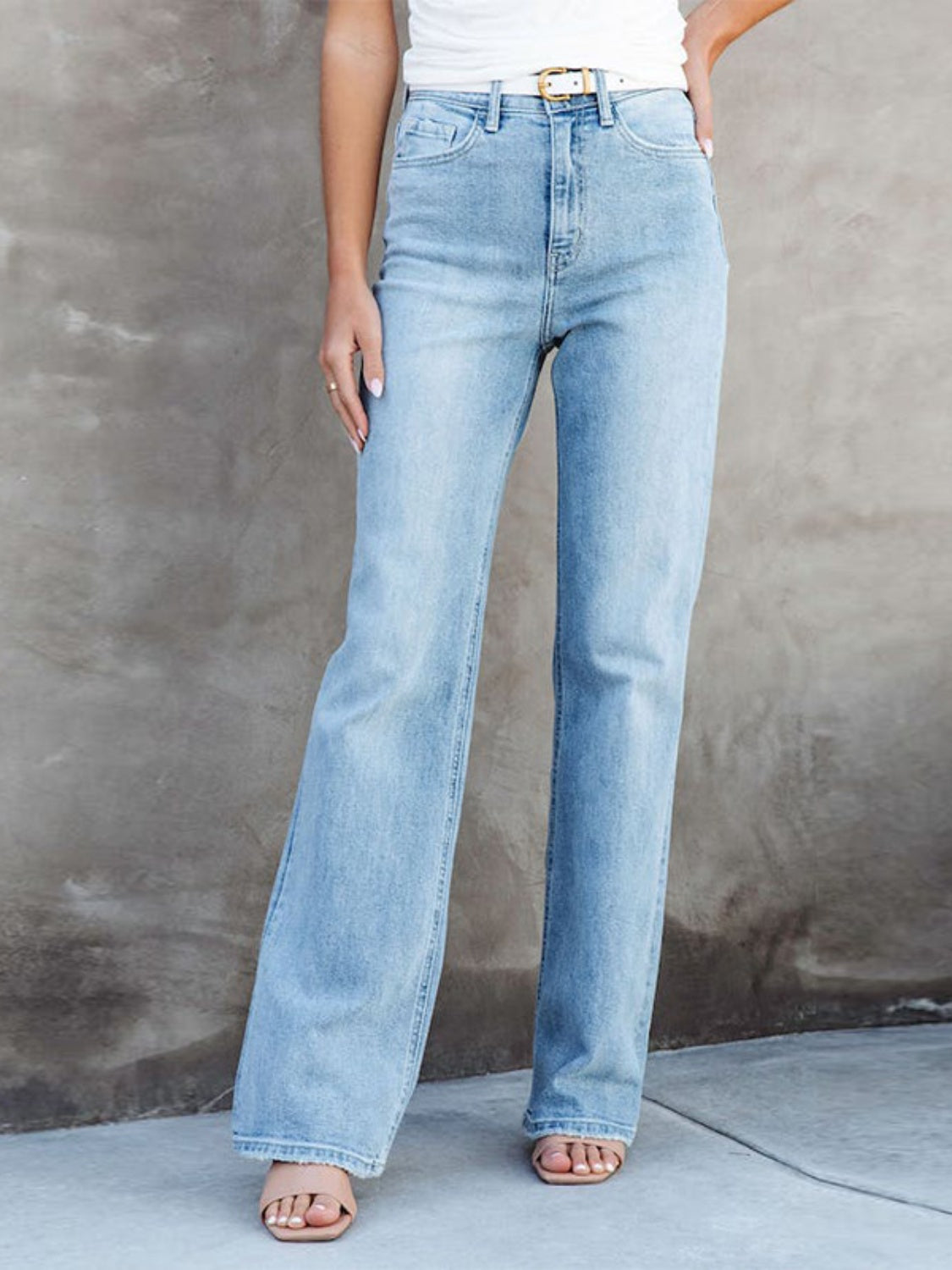 Washed Straight Leg Jeans Coco’s Tee Boutique