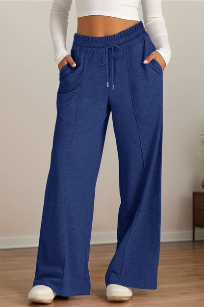 Effortlessly chic wide leg pants with drawstring waist