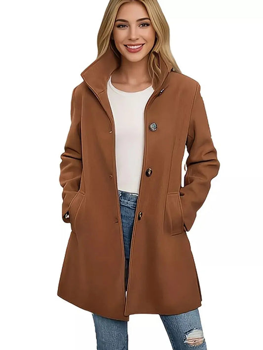 Button-Down Long Sleeve Outerwear Simply Love