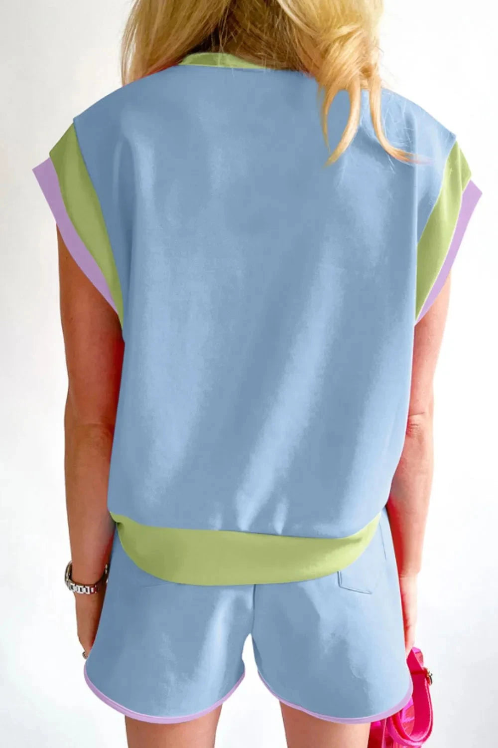 HAPPY EASTER Sequin Round Neck Top and Short Set Simply Love