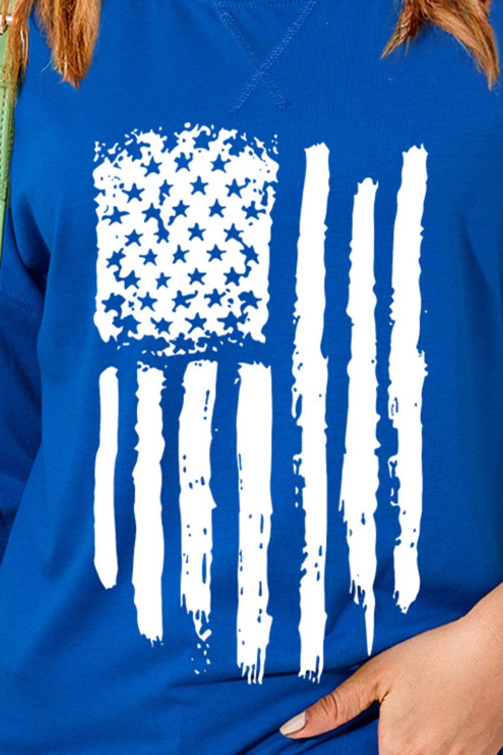 US Flag Round Neck Short Sleeve T-Shirt.