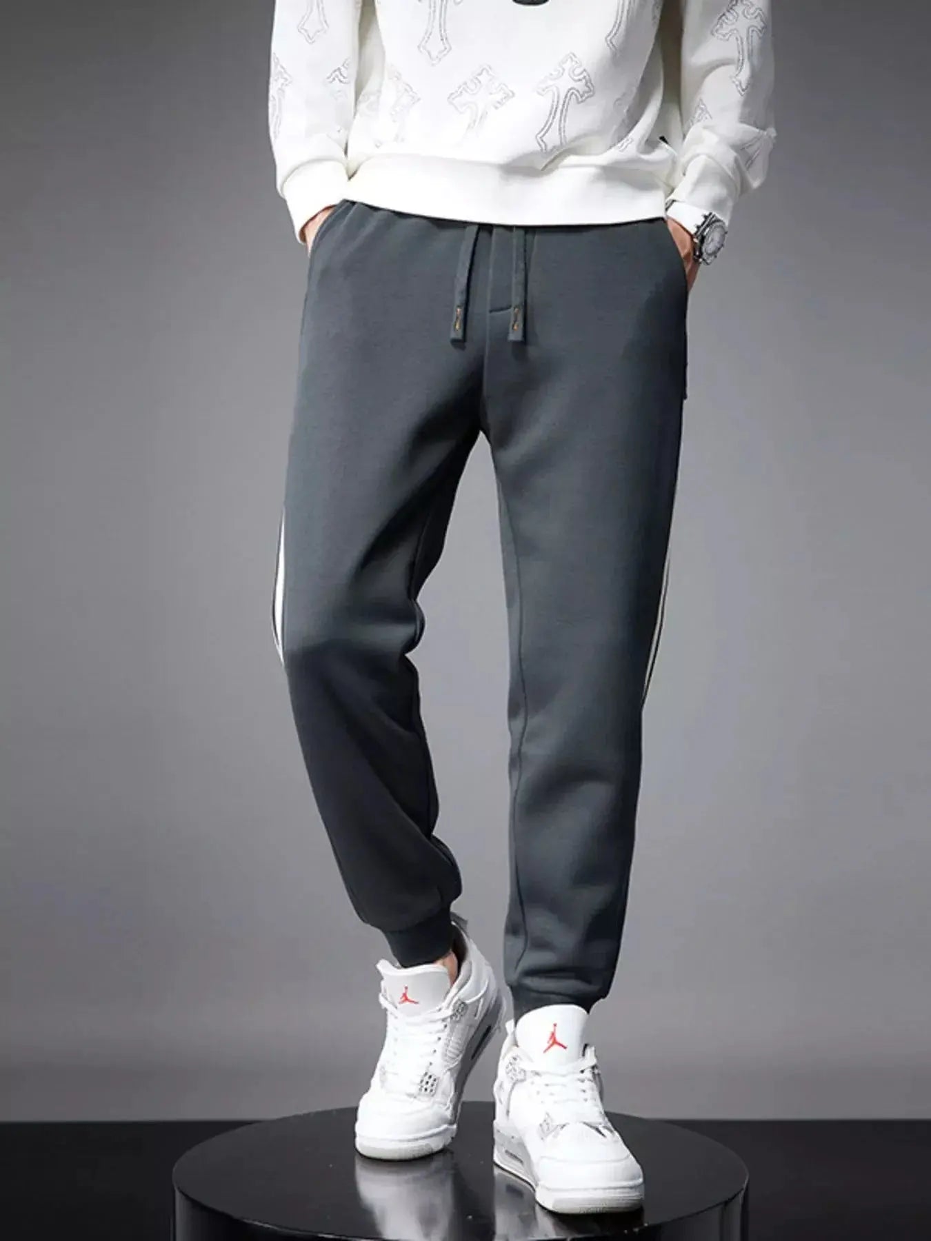 Men's Side Striped Drawstring Joggers Simply Love