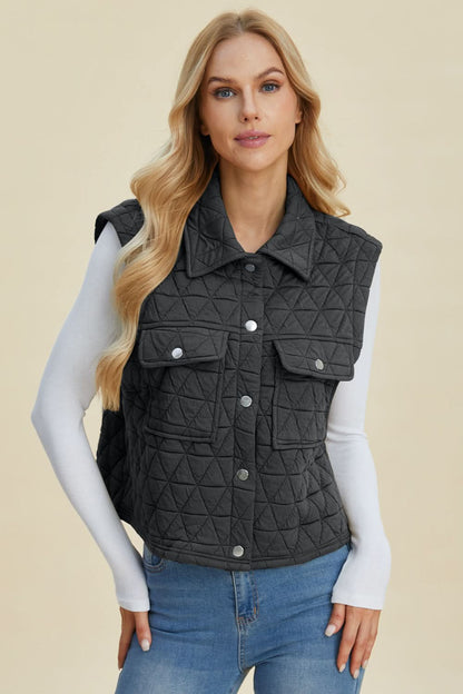 Double take pocketed vest coat