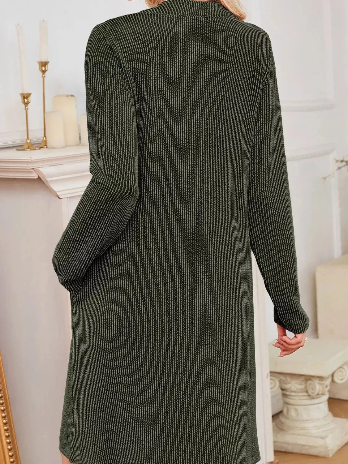 Casual Ribbed Knit Long Sleeve Dress Simply Love