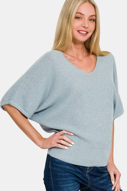 Effortless chic v-neck dolman sweater for all seasons