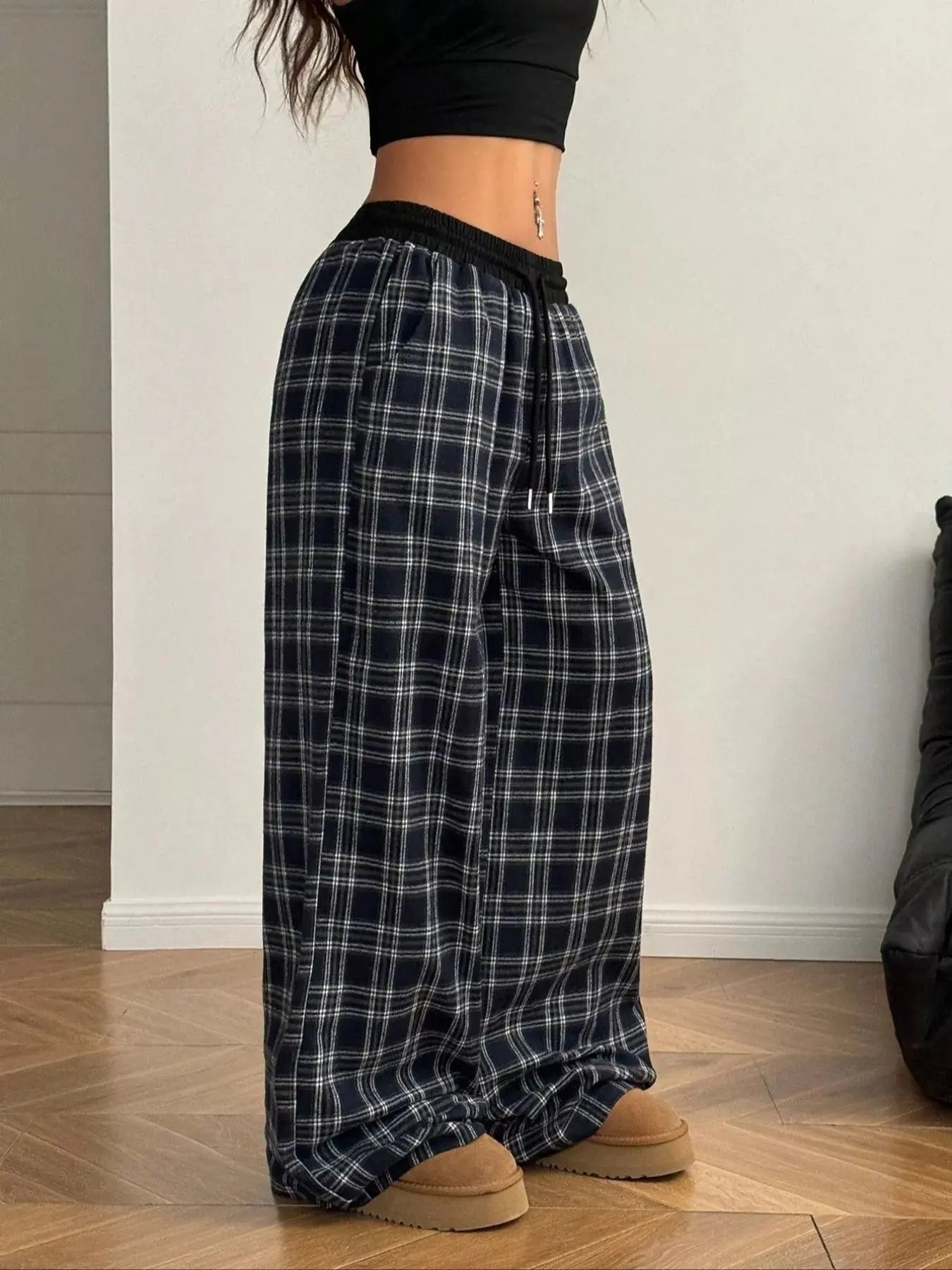 Relaxed Fit Plaid Pants Simply Love