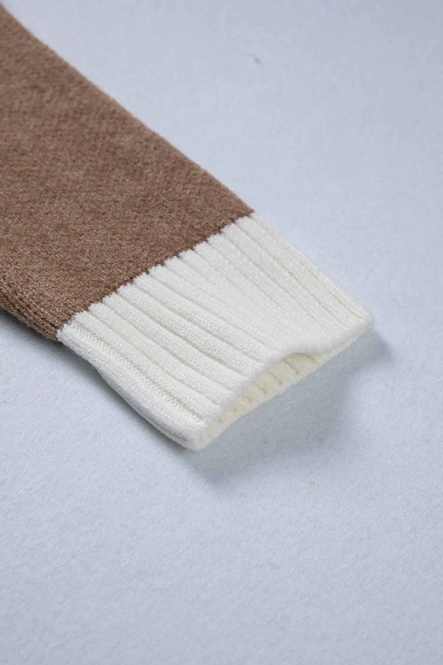 Khaki Houndstooth Color Block Cardigan Women V Neck With Raw Edge Front Button Dear-Lover Dropshipping