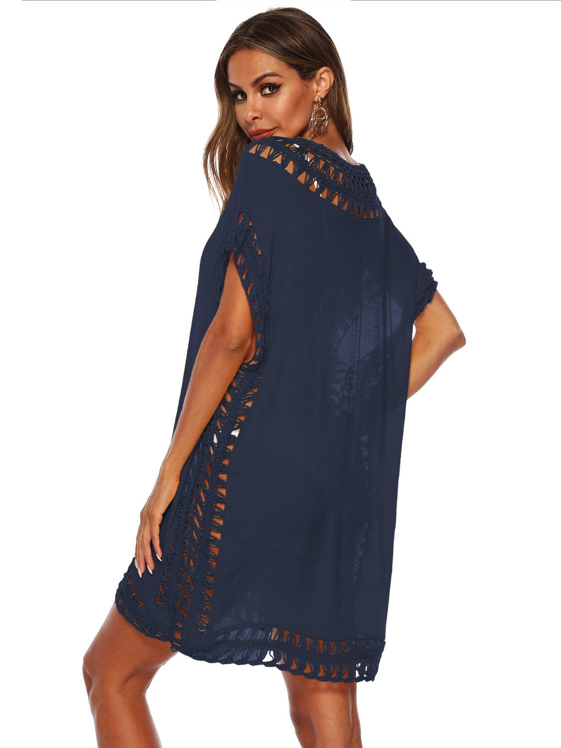Cutout V-Neck Short Sleeve Cover-Up Coco’s Tee Boutique