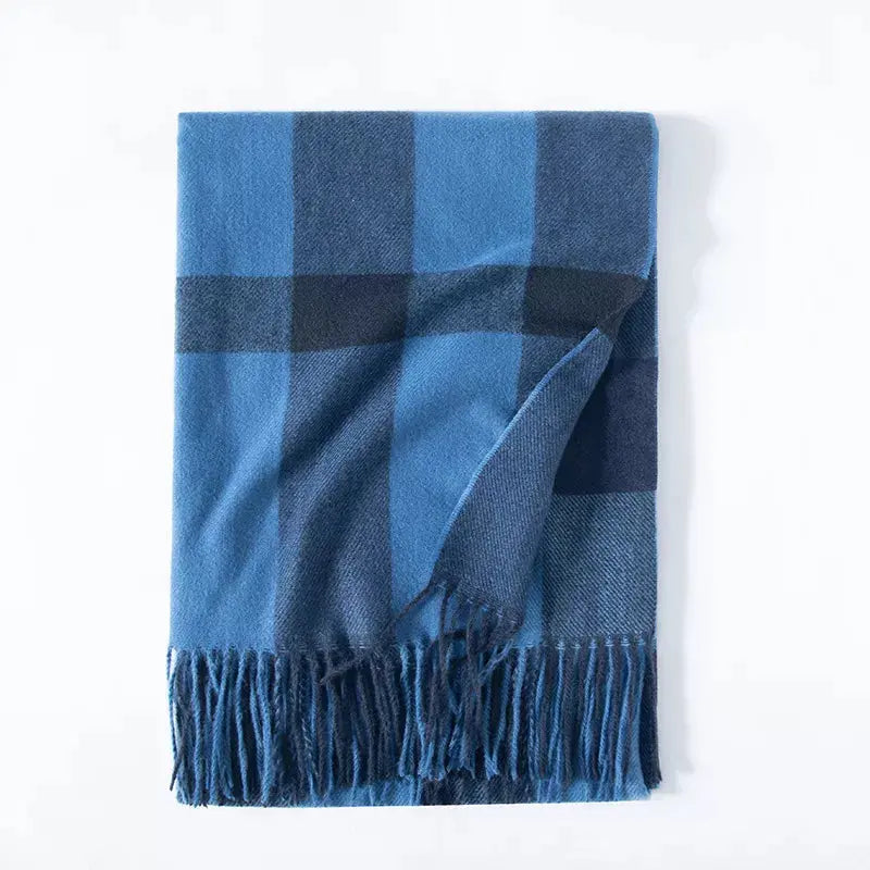 Plaid Tassel Scarf Simply Love