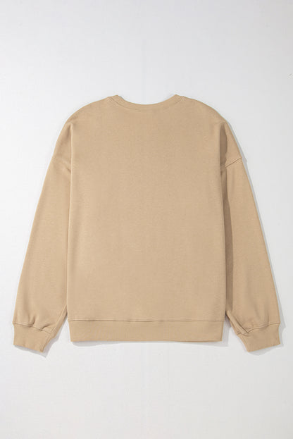 Apricot plus size crew neck sweatshirt