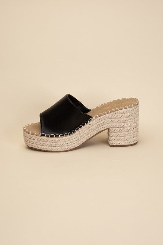 LOCK-1 Espadrille Mule Heels.